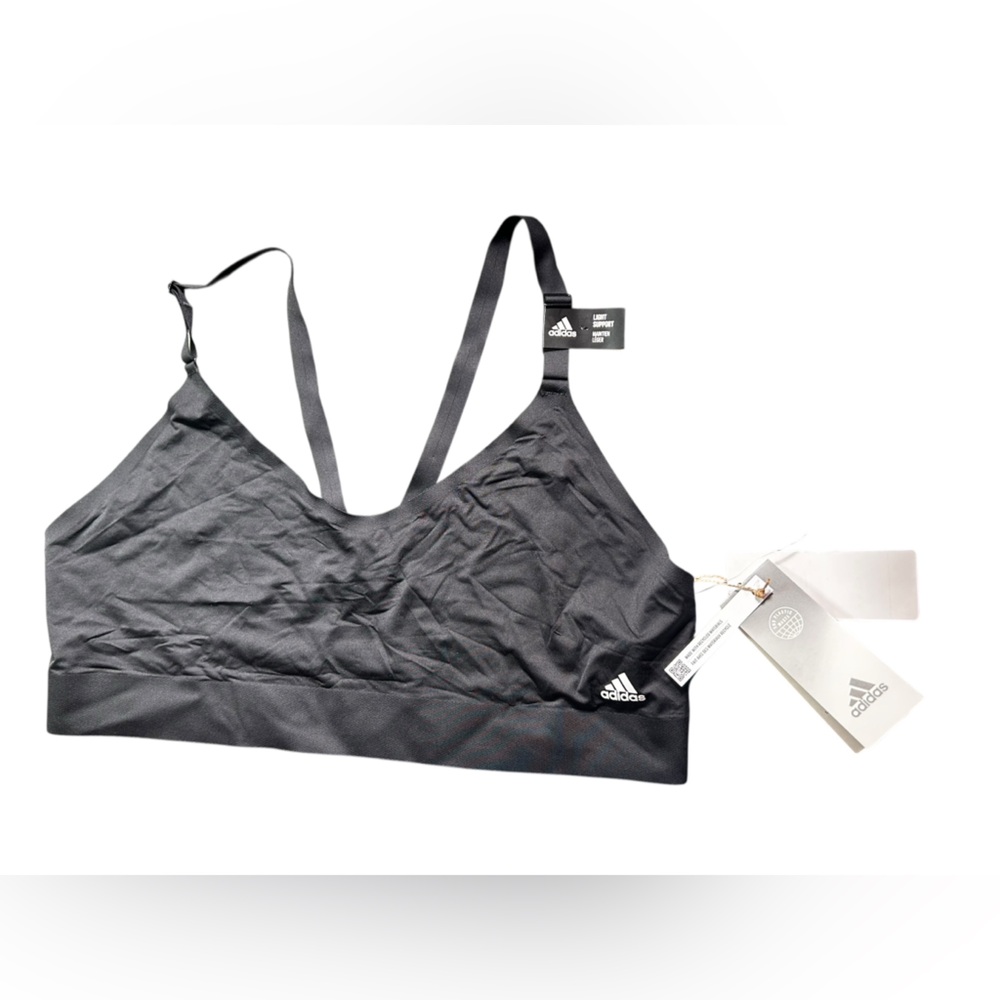 ADIDAS women’s plus size 2XL Aeroready black pull on unlined athletic bra NWT